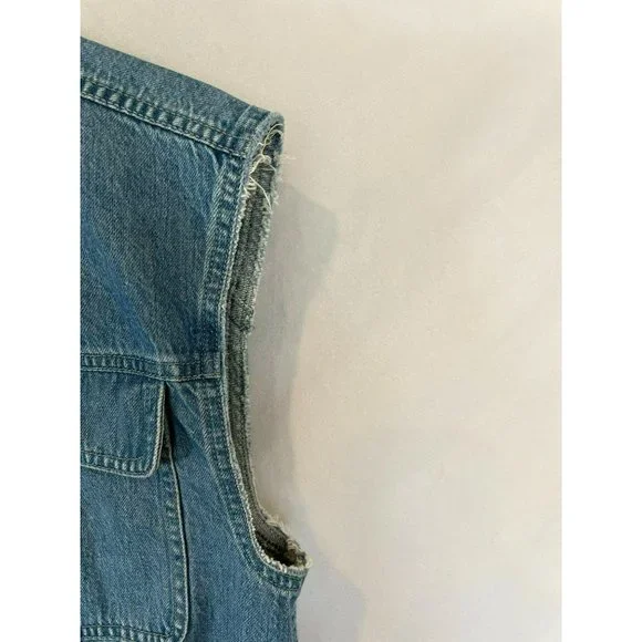 Madewell Women's Collared Denim Vest Light Wash Size Small With Pockets - Picture 4 of 12